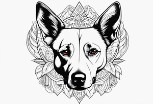 beloved dog ears tattoo, out line and heartfelt tattoo idea