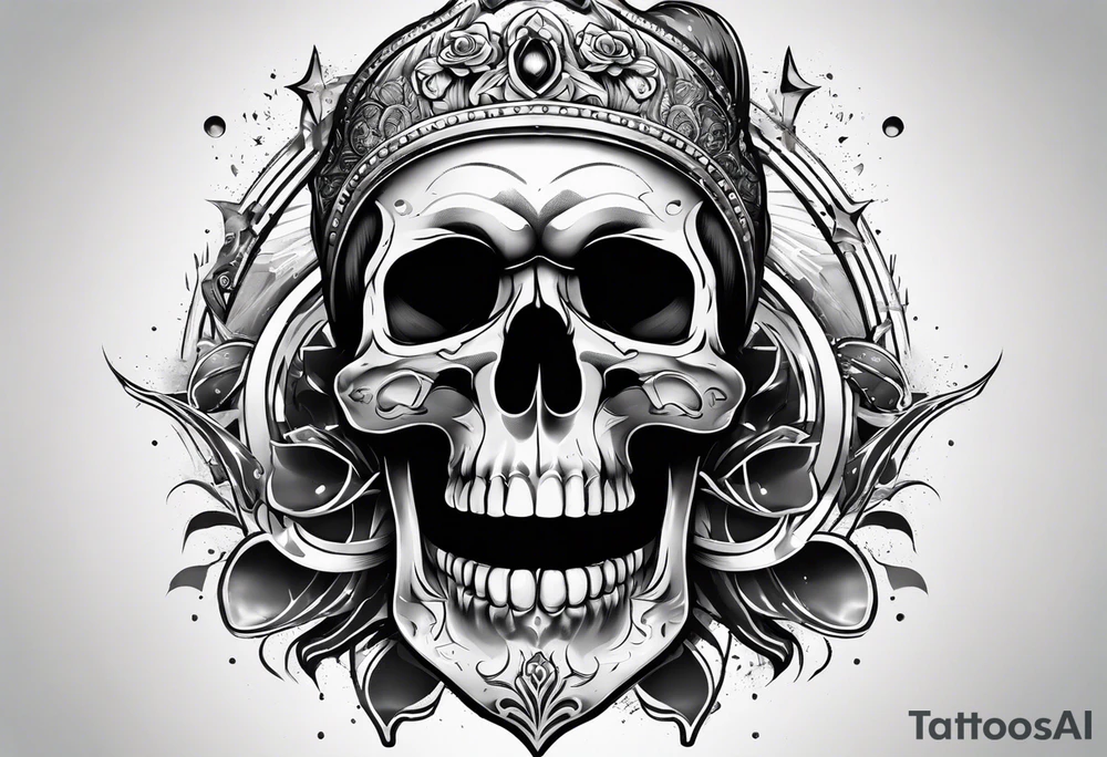 skull with 3 bullet holes tattoo idea