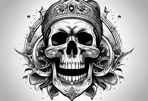 skull with 3 bullet holes tattoo idea