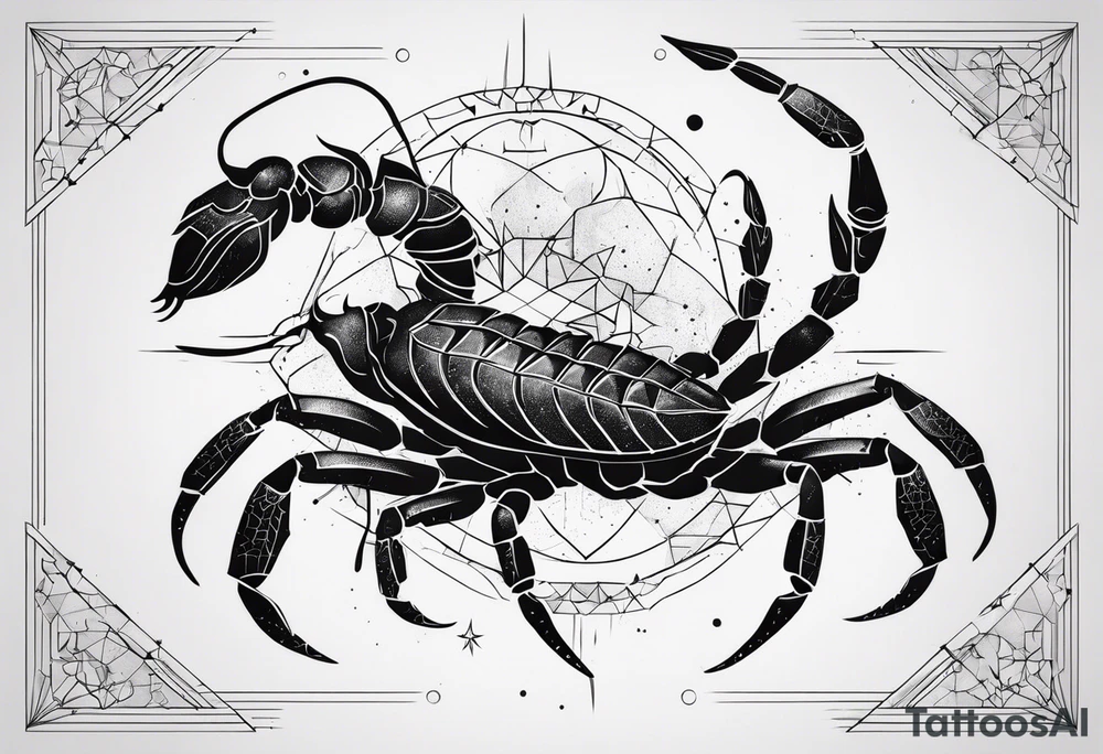 Scorpion with scorpio constellation tattoo idea