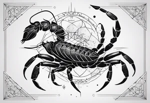 Scorpion with scorpio constellation tattoo idea