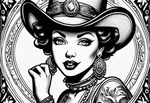 betty boop as a cowgirl tattoo idea