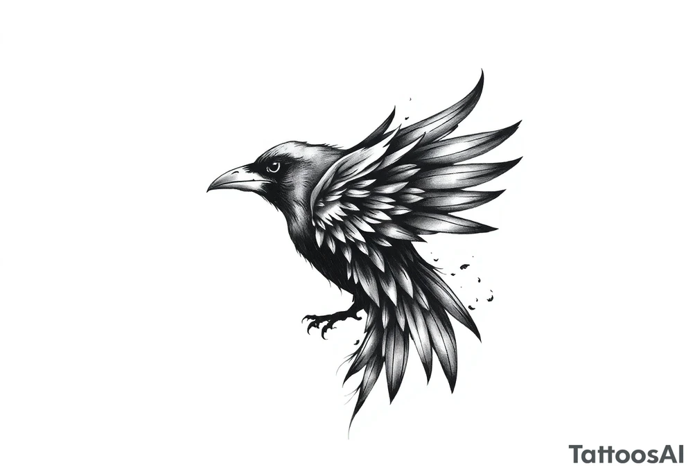 a circular crow tattoo tattoo idea