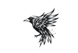 a circular crow tattoo tattoo idea