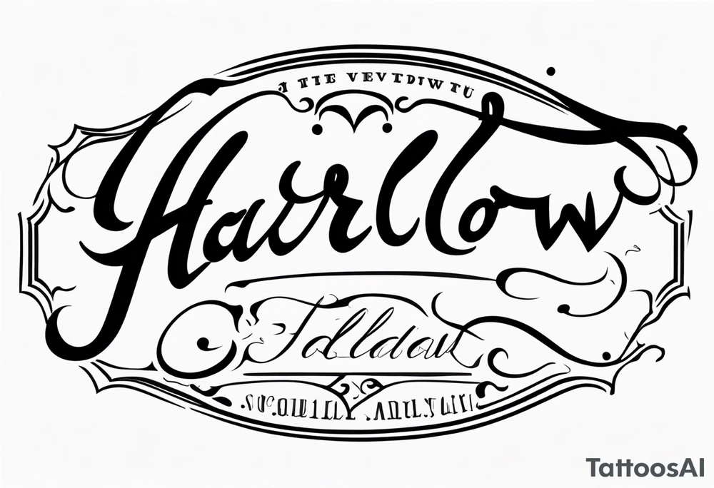 Harlow written in cursive tattoo idea