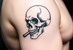 skull with a smoking cigar in his mouth,money. tattoo idea