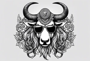 capricorn with sunglasses and a gun tattoo idea