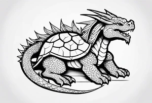 dragon with turtle shell tattoo idea