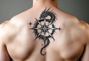 beautiful star dragon tattoo idea