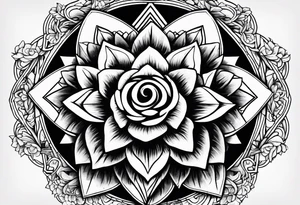 Peonies roses evil eye moon stars triangles tattoo idea