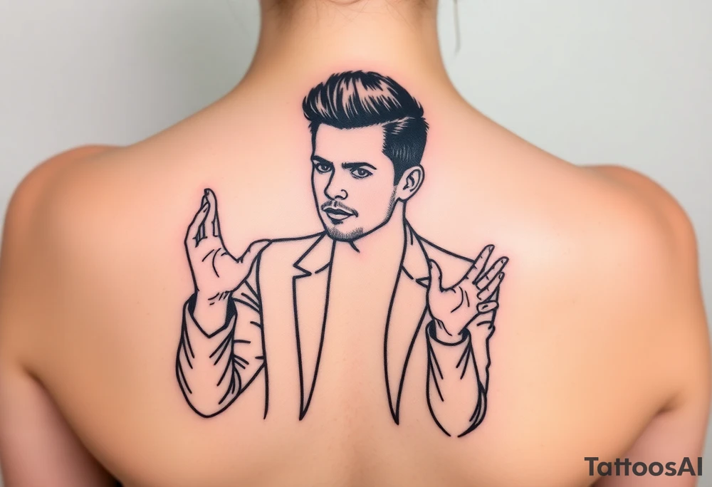 Rick Astley Never Gonna Give You Up Shaking Hands Left to Right Dance Pose tattoo idea