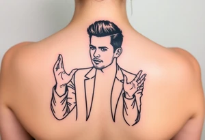Rick Astley Never Gonna Give You Up Shaking Hands Left to Right Dance Pose tattoo idea