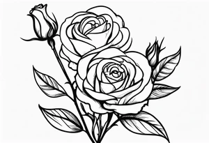 long stem rose bouquet tattoo idea
