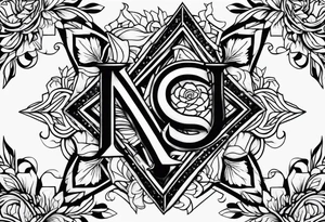Las letras J B tattoo idea