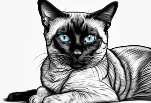 Siamese cat looking at a dog tattoo idea