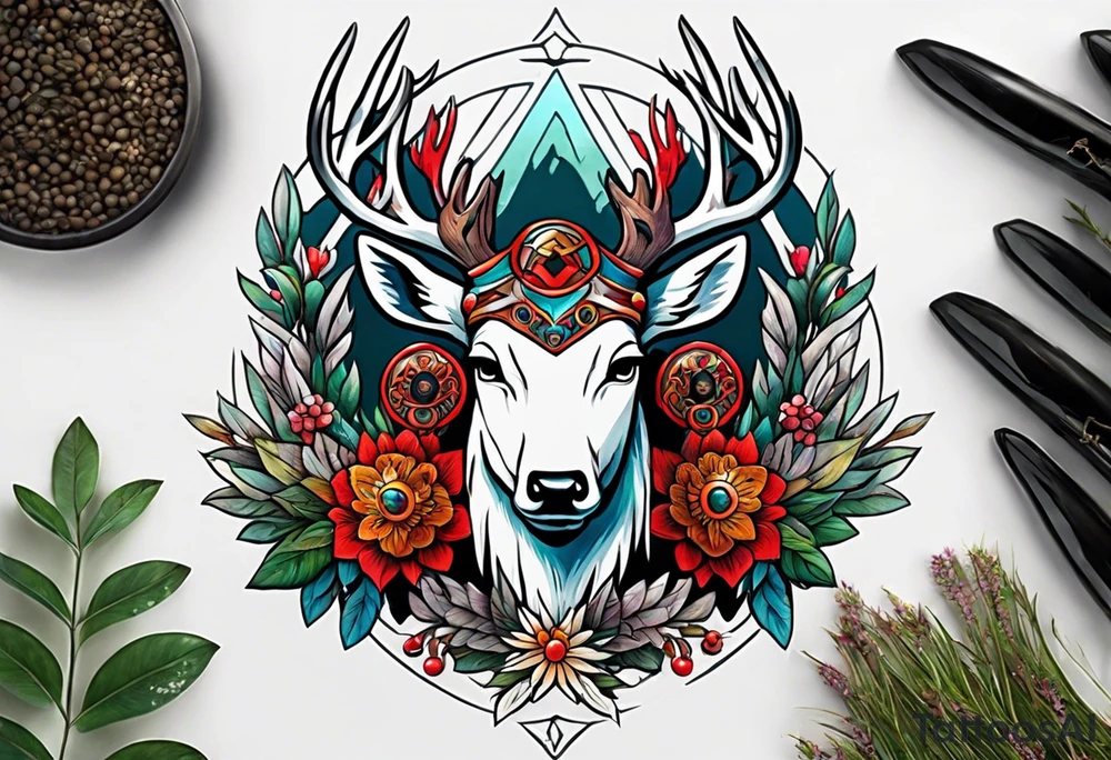 princess mononoke great spirit deer tattoo idea