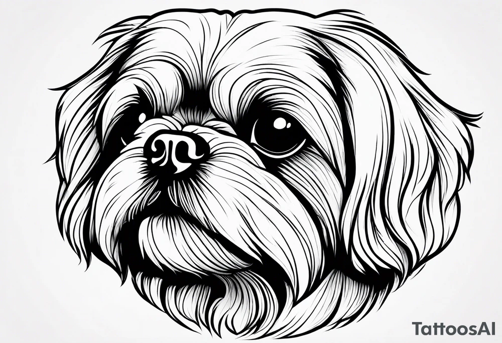 A mixed breed Pekingese and Shih-Tzu dog. Just the outline of his face. tattoo idea
