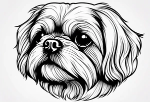 A mixed breed Pekingese and Shih-Tzu dog. Just the outline of his face. tattoo idea