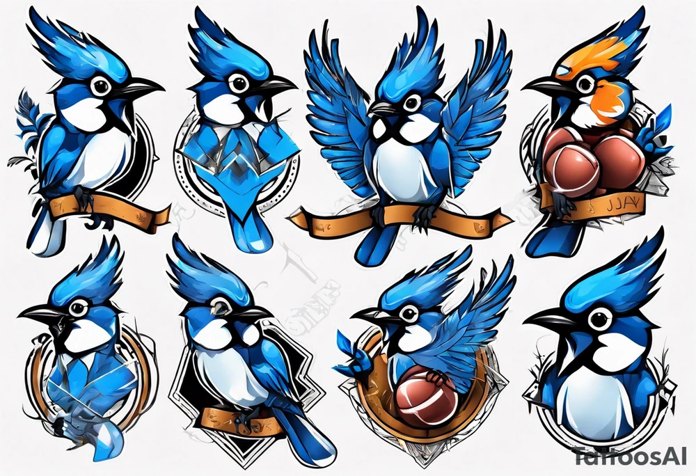 boxing bluejay tattoo idea