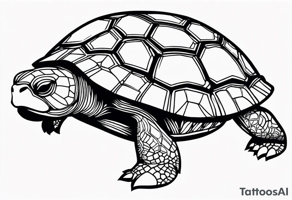 outline of a badass turtle with a spiked shell tattoo idea