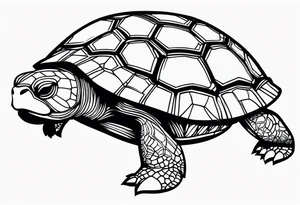 outline of a badass turtle with a spiked shell tattoo idea