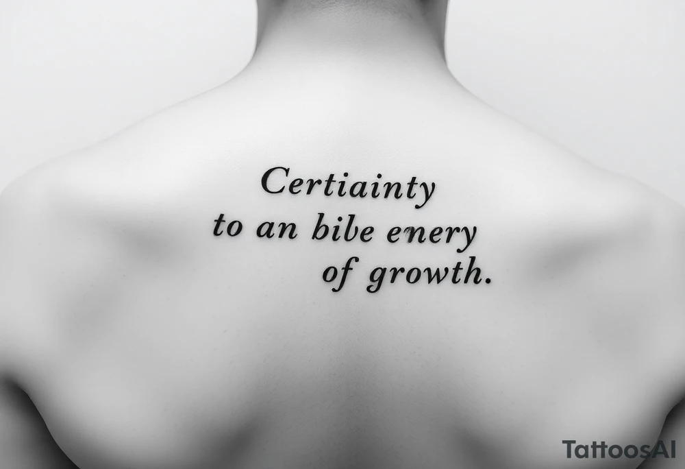 “Certainty is the enemy of growth. tattoo idea