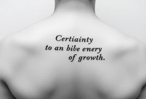 “Certainty is the enemy of growth. tattoo idea