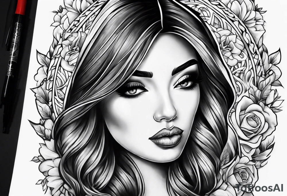 The word Mia in a heart tattoo idea