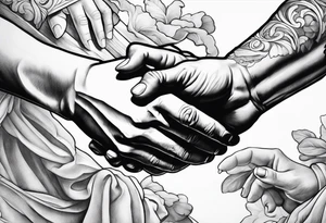 only the hands touching from the sistine chapel painting tattoo idea