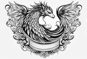 long flowing
fan tail tattoo idea