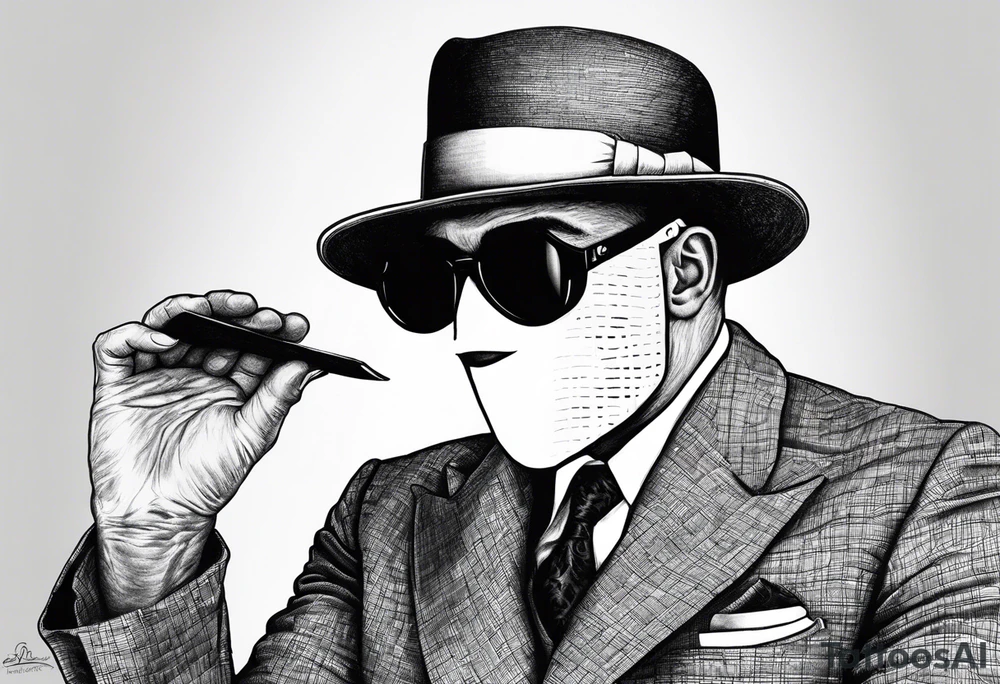 The drawing “the invisible man” by rene magritte tattoo idea