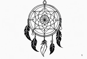 travel tattoo with dream catcher mantra luck tattoo idea