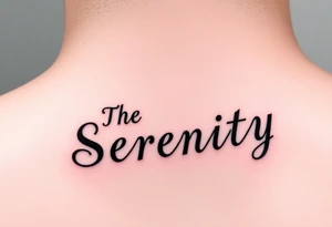The name Serenity place vertically on neck tattoo idea