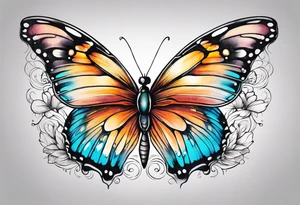 Beautiful butterfly. Flying.  very colorful and delicate tattoo idea