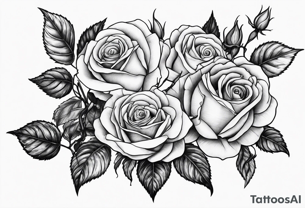 Roses on vine tattoo idea