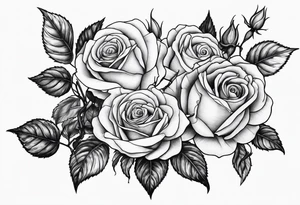 Roses on vine tattoo idea