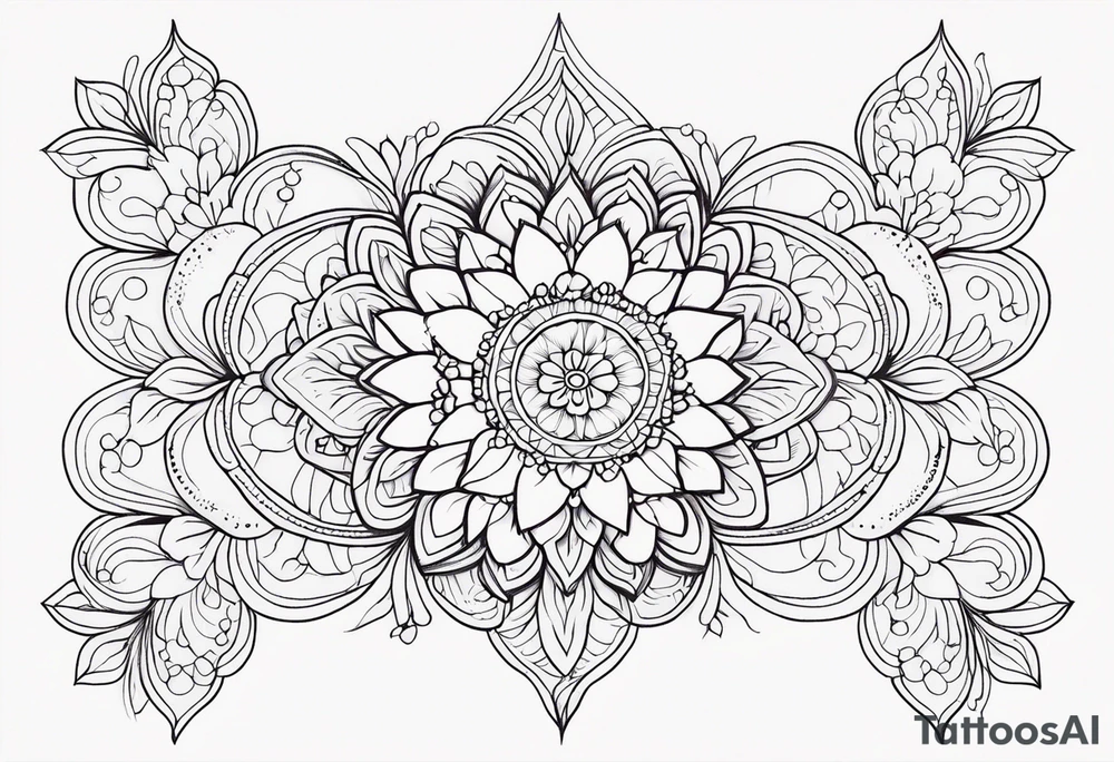 mandala design fine line whimsical floral tattoo idea