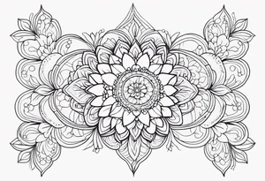 mandala design fine line whimsical floral tattoo idea