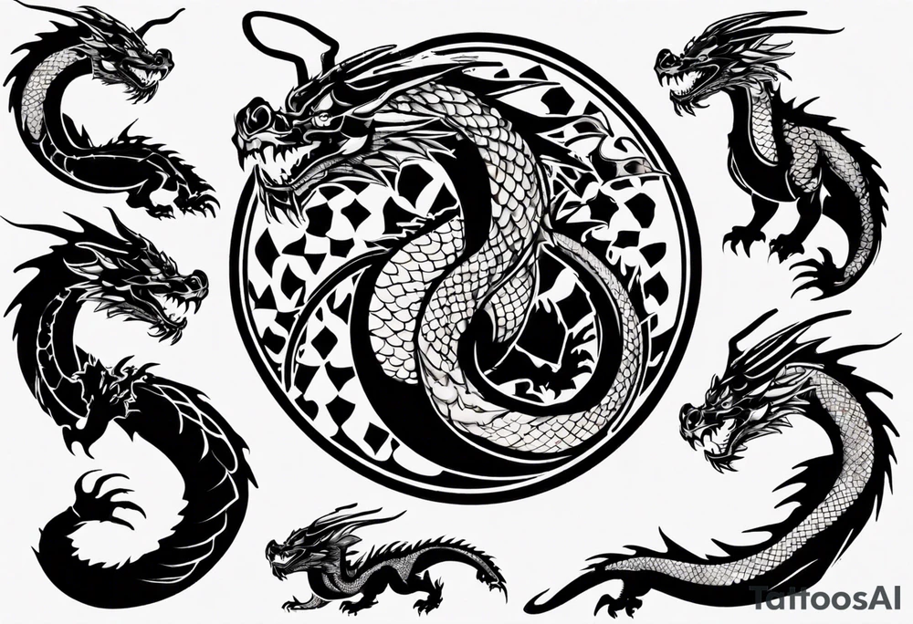 dragon with scales tattoo idea