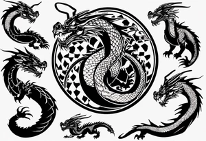dragon with scales tattoo idea
