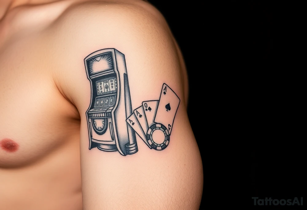 Slot machine and poker tattoo idea