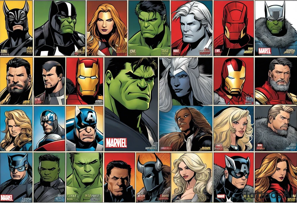 I want to change Avengers Team characters with animals. Hulk will be represented by a Badger.
Thor will be depicted as an Alpha Grey Wolf.
Captain America will be symbolized by a Bull.
Iron Man's character will be embodied by a Canary.
Black Widow's role will be portrayed by an Axolotl.
Hawkeye will be depicted as a Sudan Plated Lizard.
Nick Fury will be represented by a Cat. tattoo idea