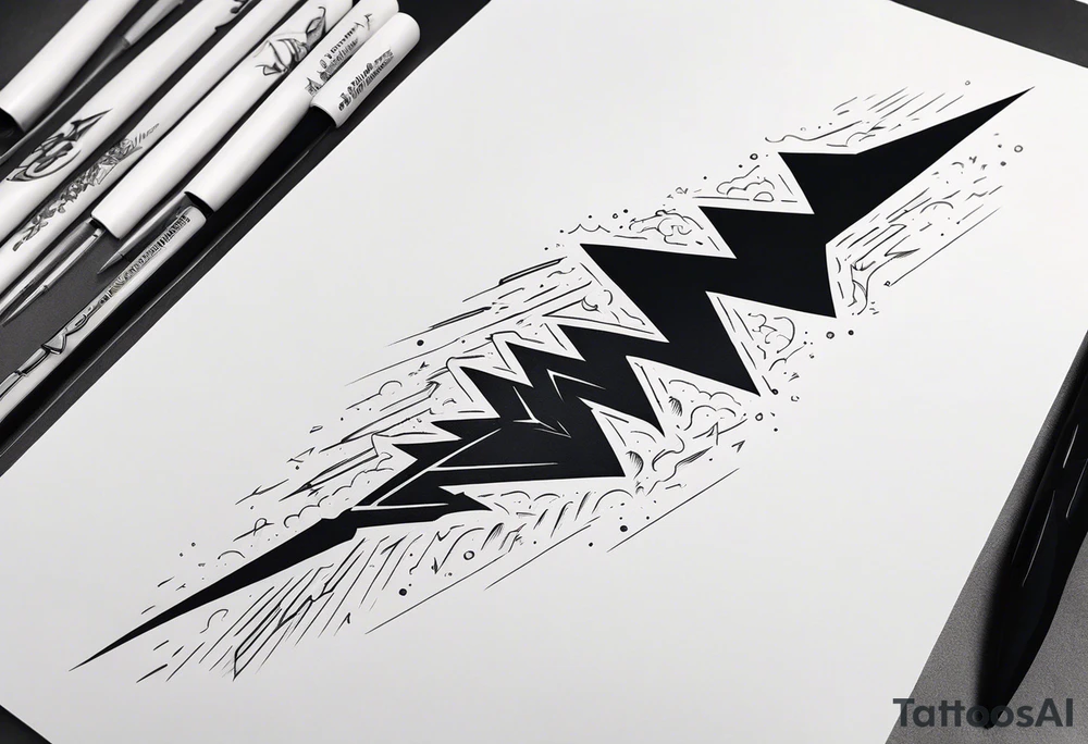 Make an arm sleeve with lightning bolt tattoo idea