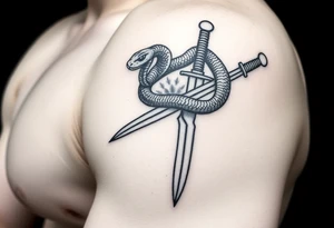 a snake crawl on a sword. tattoo idea