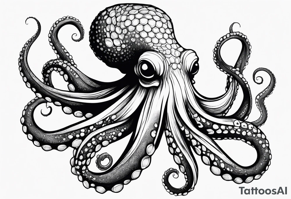 octopus holding a corn cob tattoo idea