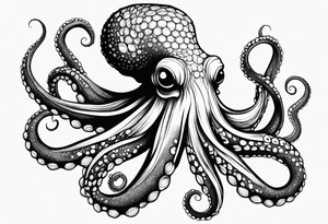 octopus holding a corn cob tattoo idea