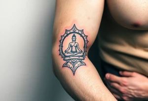 victory over coma and methadone. a new life in meditation tattoo idea