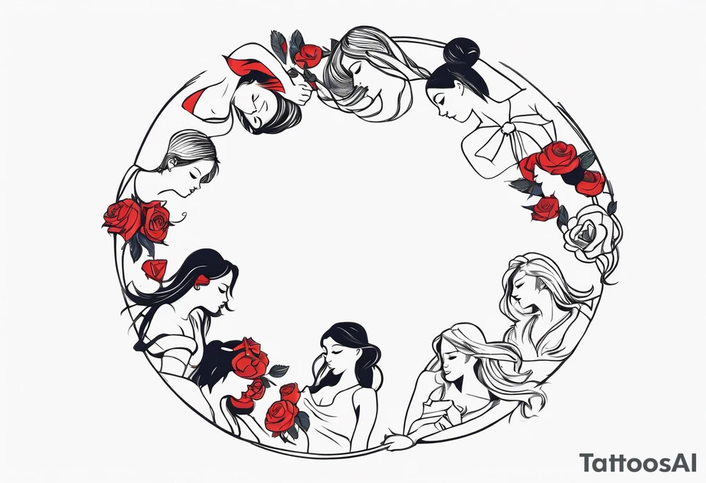 Girls playing ring around the rosey tattoo idea