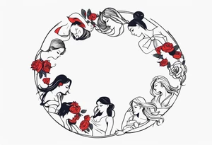 Girls playing ring around the rosey tattoo idea