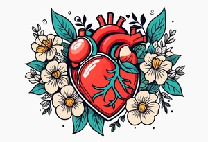 human heart
old school vintage simple traditional design surrounded by vintage flowers


bold color simple tattoo idea